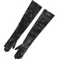 Black Polyester Elbow Length Mitten Gloves