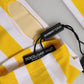 Yellow White Nylon Fingerless Wrist Length Gloves