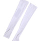 White Nylon Fingerless Elbow Length Women Gloves