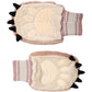 Brown Acrylic Knitted Fur Wrist Mitten Gloves