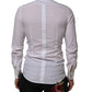 White Cotton Collared Long Sleeve GOLD Dress  Shirt