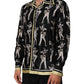 Black Silk Pin Up Printed Button Down Shirt