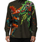 Green Superhero Print Button Down Shirt