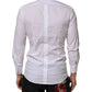 White Cotton Collared Men GOLD Dress Shirt