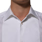 White Cotton Collared Bib GOLD Dress Shirt