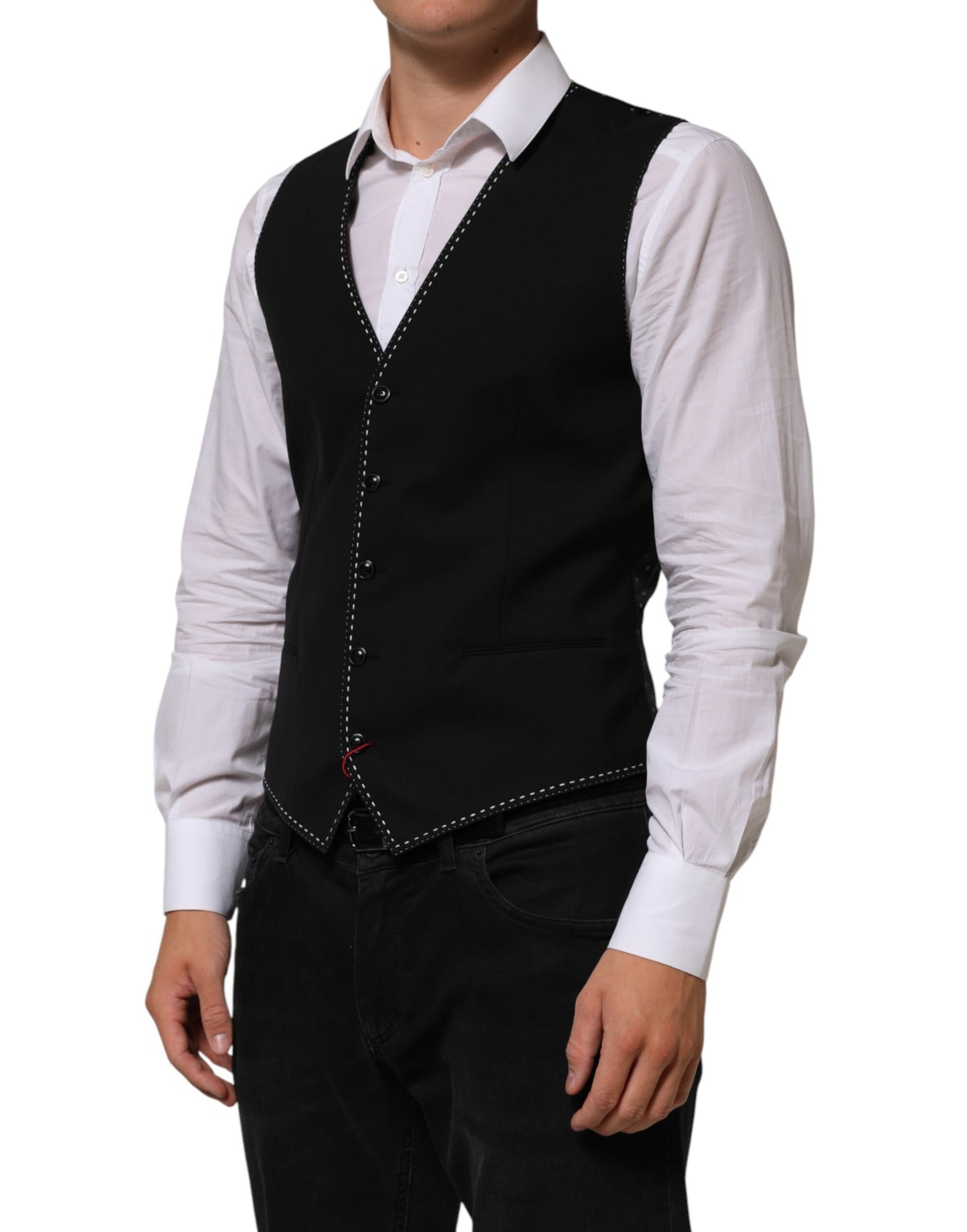 Black Wool Dress Formal Men Waistcoat Vest