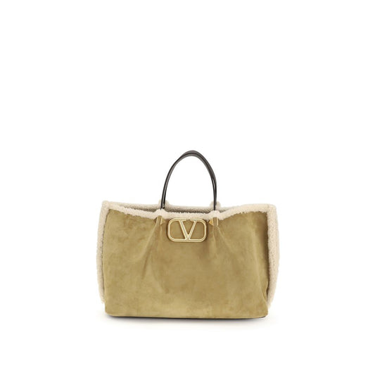 Beige Leather Shoulder Bag