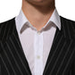 Black Stripes Wool Dress Men Waistcoat Vest