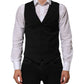 Black Polyester Dress Formal Waistcoat Vest