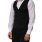 Black Polyester Dress Formal Waistcoat Vest