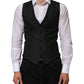 Black Wool Men Dress Formal Waistcoat Vest
