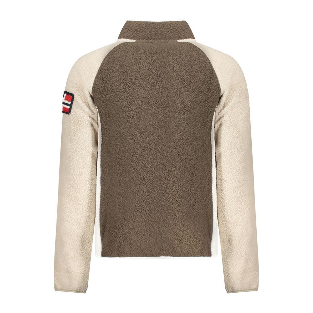 Brown Polyester Men Sweater
