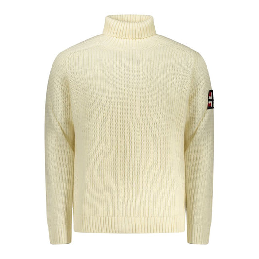 White Wool Men Sweater