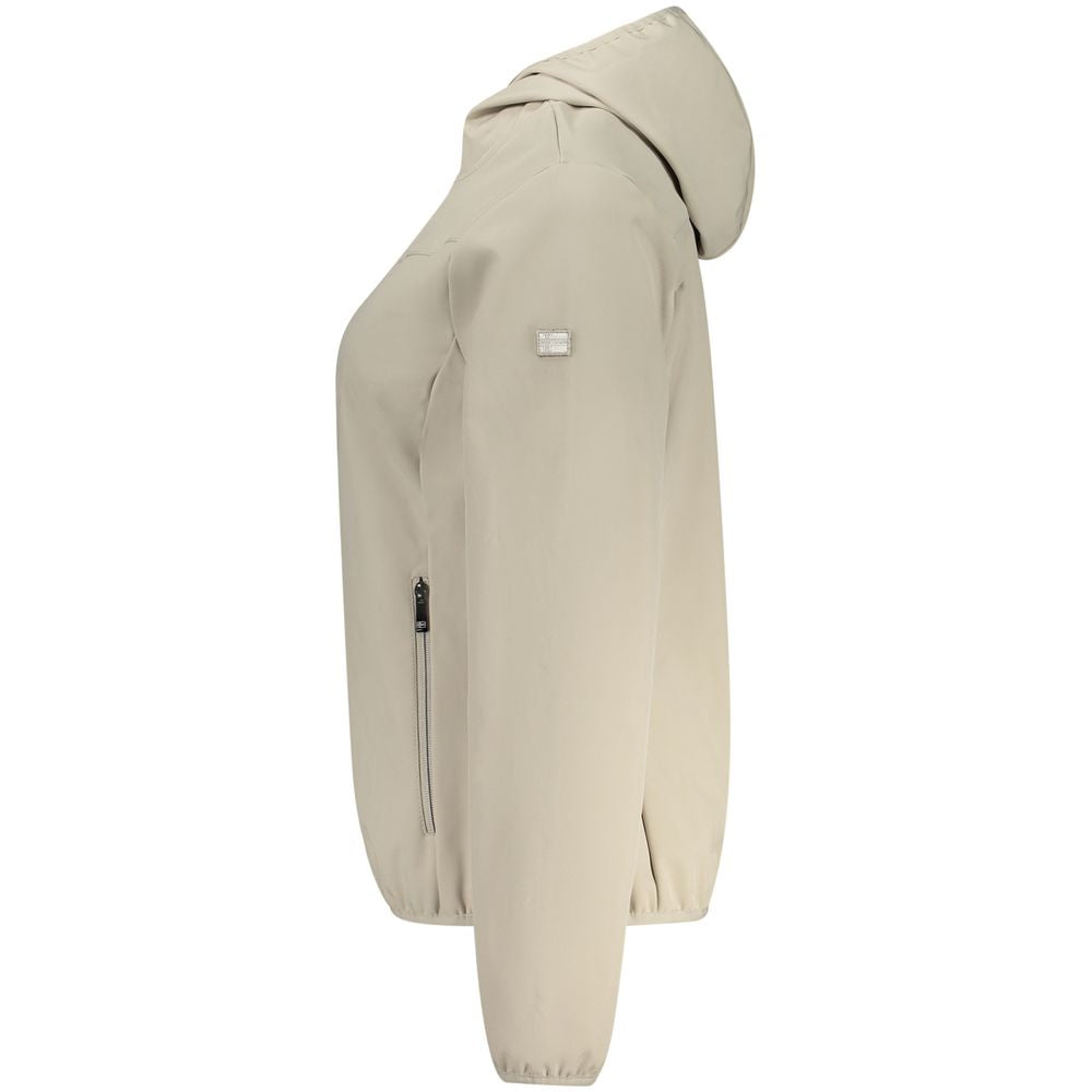 Beige Polyester Women Jacket