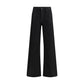 Black Cotton Flared Jeans