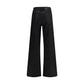 Black Cotton Flared Jeans