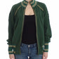 Green Mock Zip Cardigan Sweatshirt Sweater Jacket