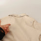 Leather Beige Long Sleeves Collared A-line Mini  Dress