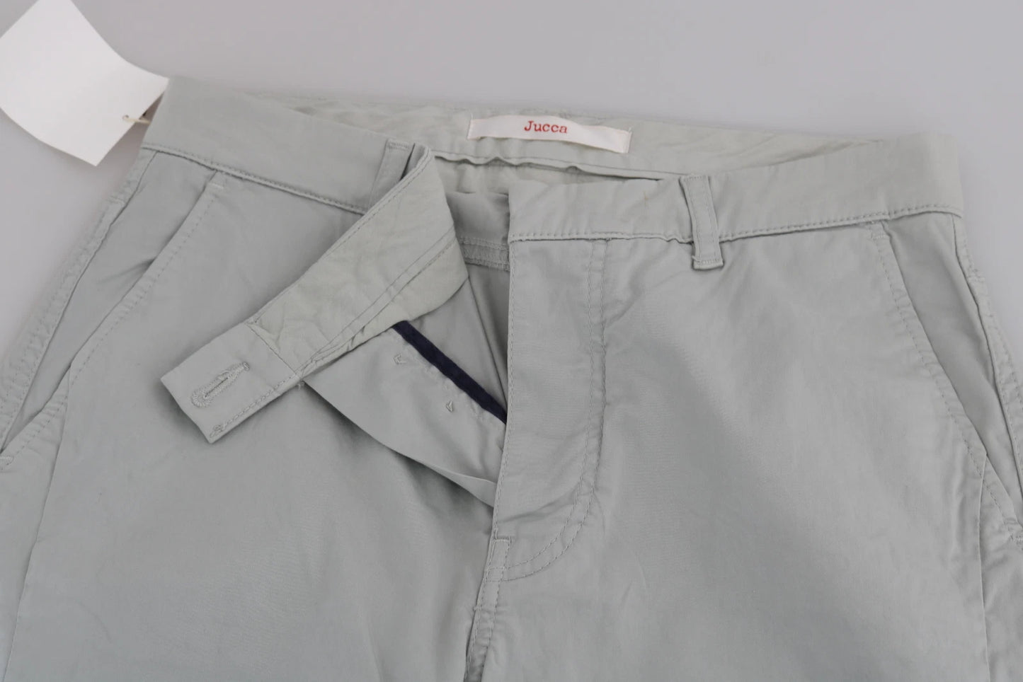 Cotton Gray High Waist Skinny Cropped Trousers Pants