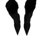 Black Cotton Stretch High Heels Boots Shoes