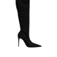 Black Cotton Stretch High Heels Boots Shoes