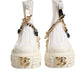 White Leather Rubber Logo Ankle Boots Shoes