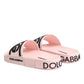 Pink Rubber Slides Sandals Beachwear Shoes