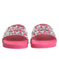 Pink Crystal Slides Sandals Beachwear Shoes