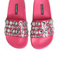 Pink Crystal Slides Sandals Beachwear Shoes