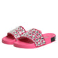Pink Crystal Slides Sandals Beachwear Shoes