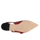 Red Leather Slingback Flats Sandals Shoes