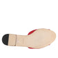 Red Embellished Flats Slip On Sandals Shoes