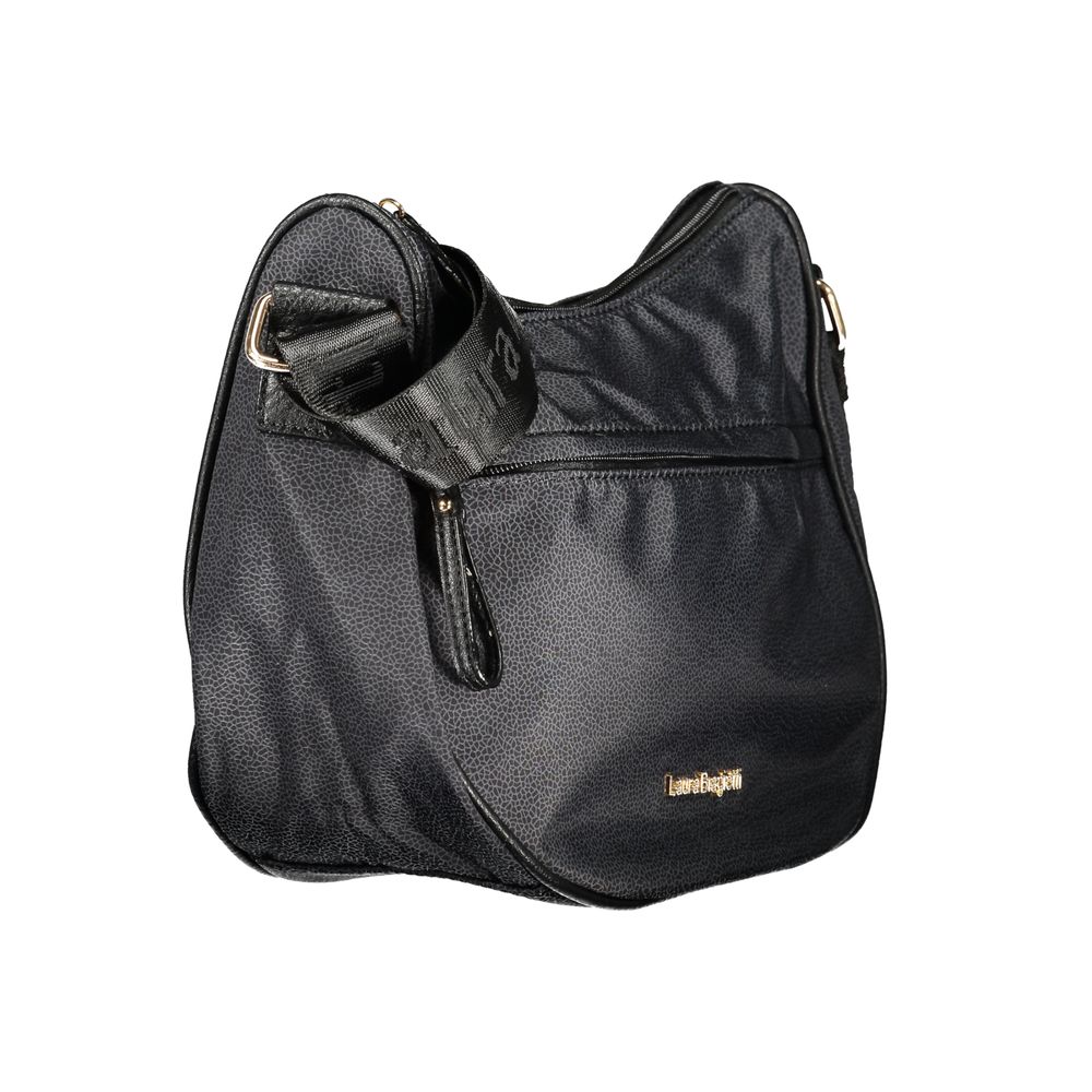 Black Polyester Women Handbag