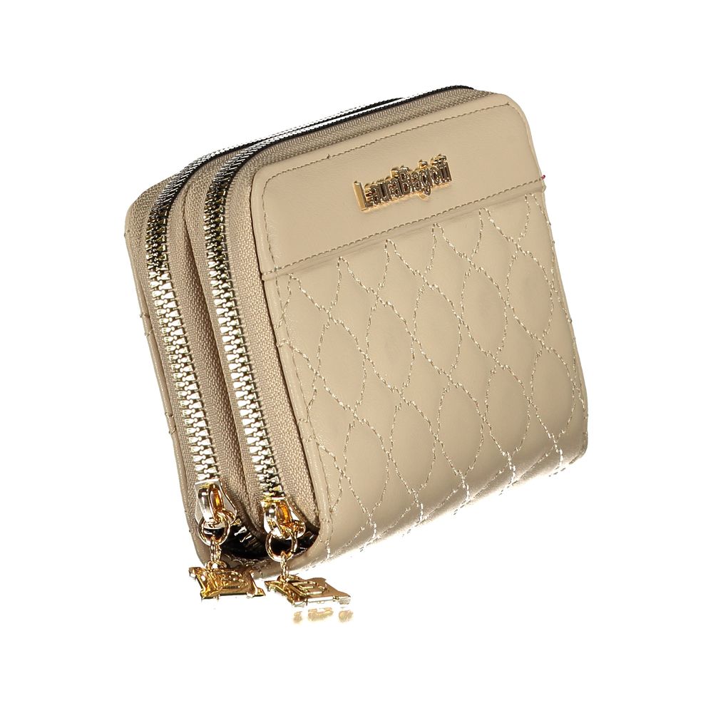 Beige Polyethylene Women Wallet