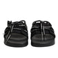 Black logo print Slides Beachwear Shoes
