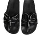 Black logo print Slides Beachwear Shoes