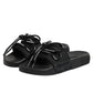 Black logo print Slides Beachwear Shoes