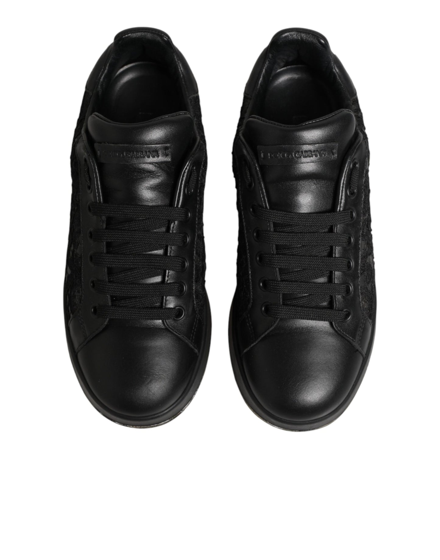 Black Floral Lace Low Top Sneakers Shoes