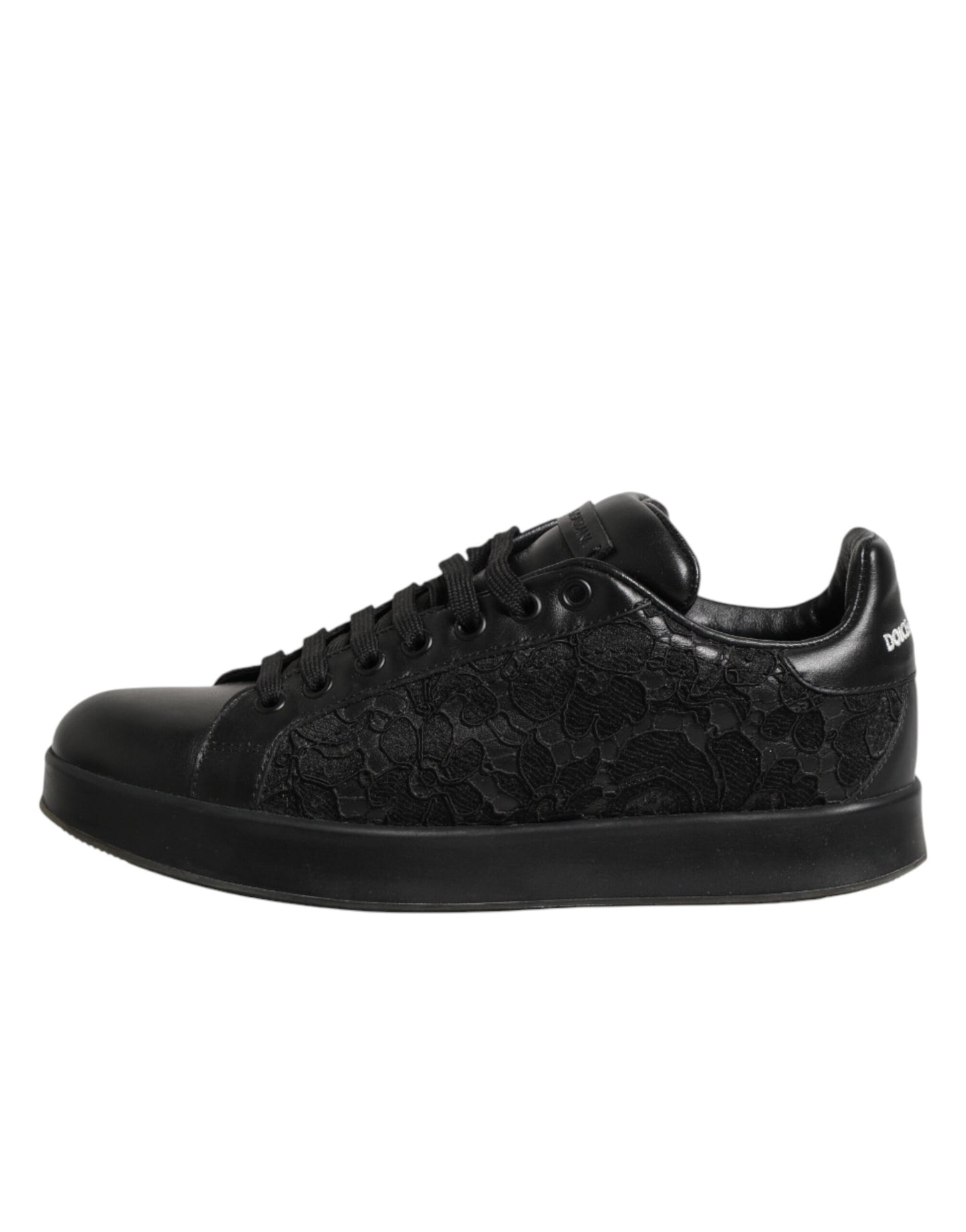 Black Floral Lace Low Top Sneaker Shoes