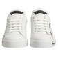 White Gray Low Top Leather Sneaker Shoes