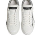 White Gray Low Top Leather Sneaker Shoes
