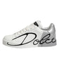 White Gray Low Top Leather Sneaker Shoes