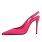 Pink Suede High Heels Slingback Shoes