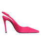 Pink Suede High Heels Slingback Shoes
