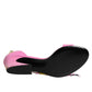 Pink Leather High Heels Sandals Shoes