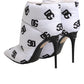 White DG Logo Heels Short Boots  Shoes