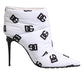 White DG Logo Heels Short Boots  Shoes