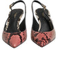 Multicolor Leather Heels Slingback  Shoes