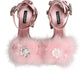 Pink Crystal Fur Embellished Sandals Shoes