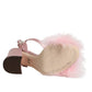 Pink Crystal Fur Embellished Sandals Shoes
